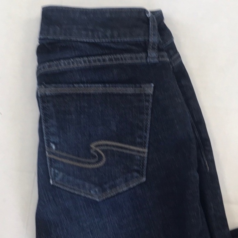 Silver Jeans Elyse Skinny Dark Wash Jeans - Picture 9 of 10